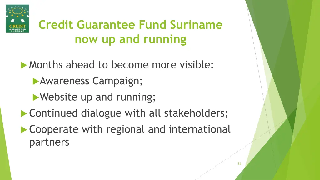 credit guarantee fund suriname now up and running