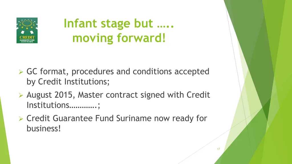 infant stage but moving forward