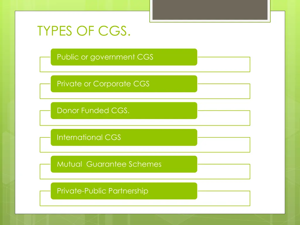 types of cgs