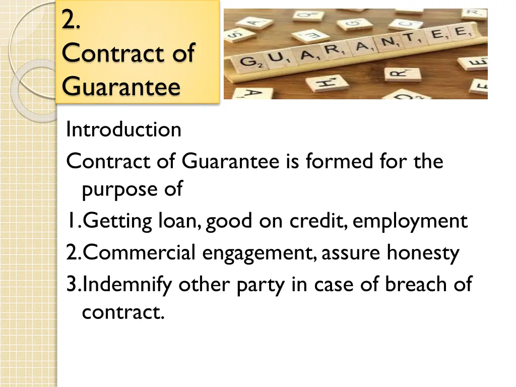 2 contract of guarantee