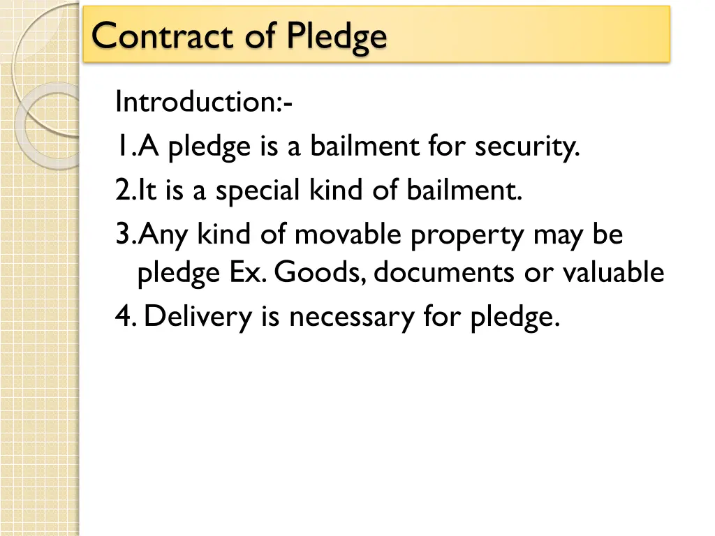 contract of pledge