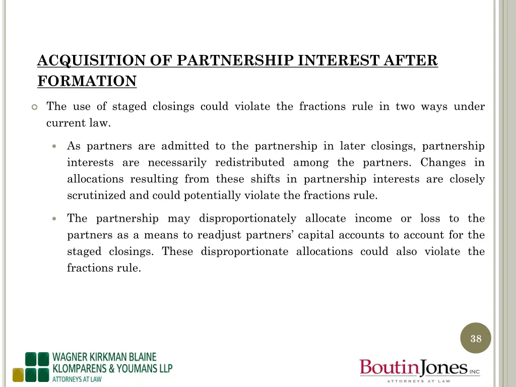 acquisition of partnership interest after