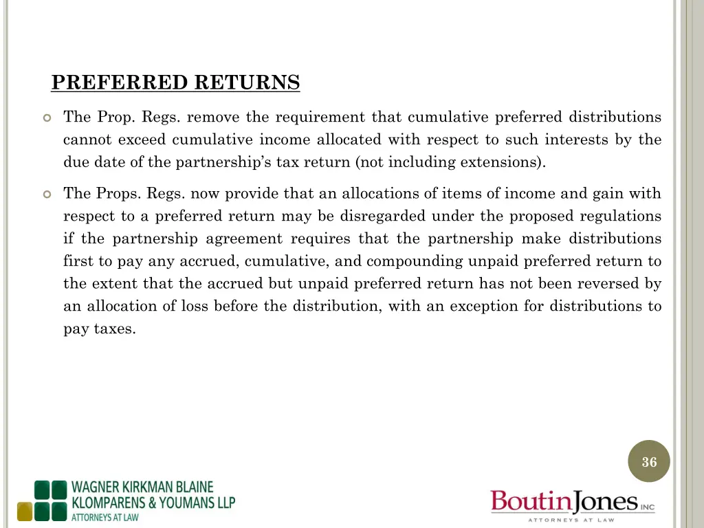 preferred returns