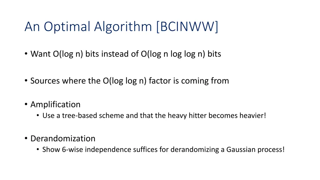 an optimal algorithm bcinww