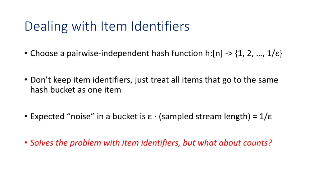 dealing with item identifiers