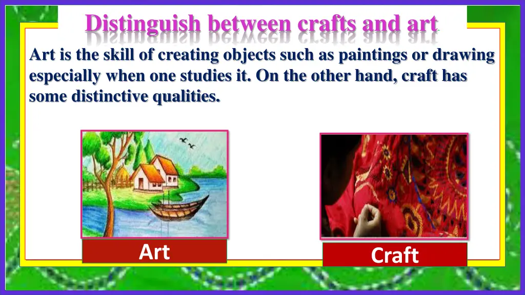 distinguish between crafts