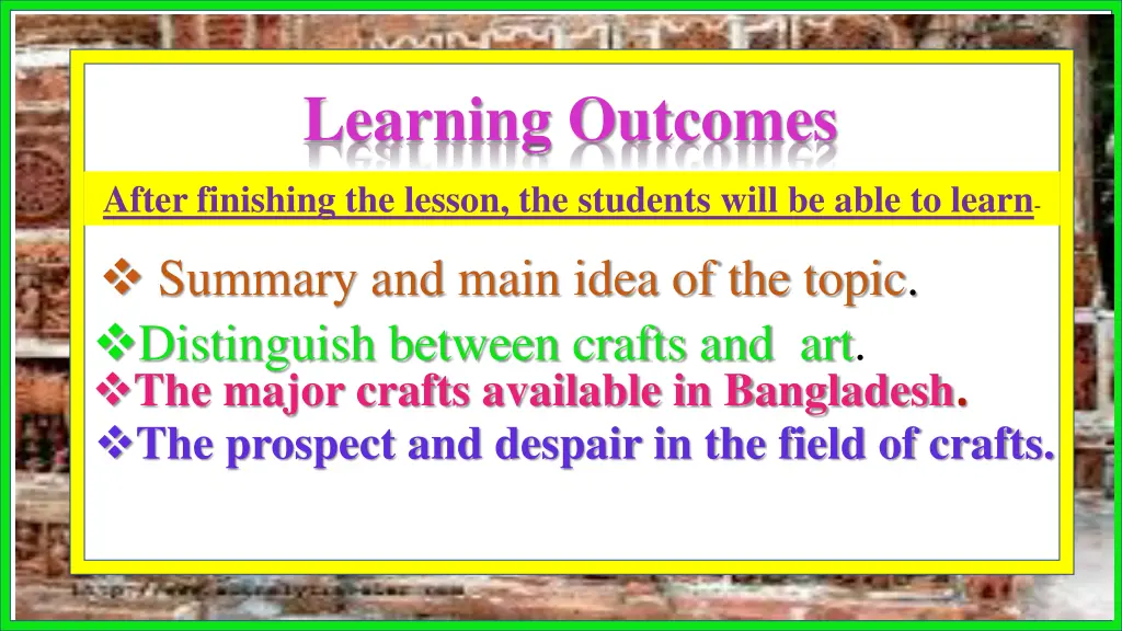 learning outcomes