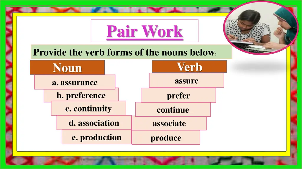 pair work