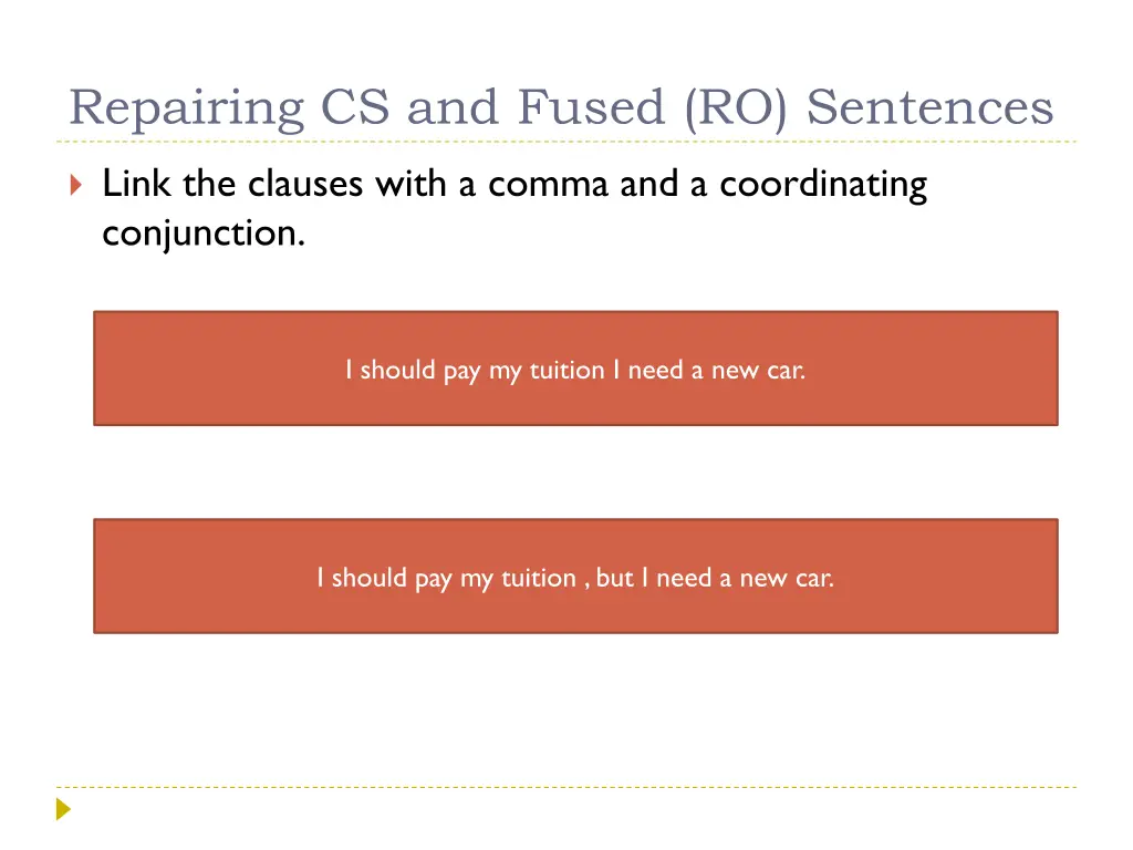 repairing cs and fused ro sentences 1