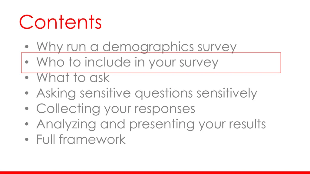 contents why run a demographics survey 1