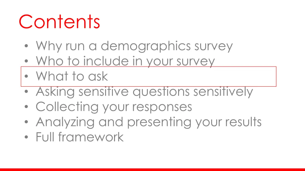 contents why run a demographics survey 2