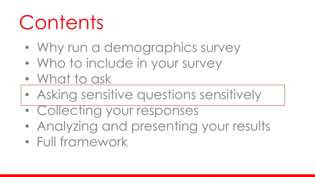 contents why run a demographics survey 3