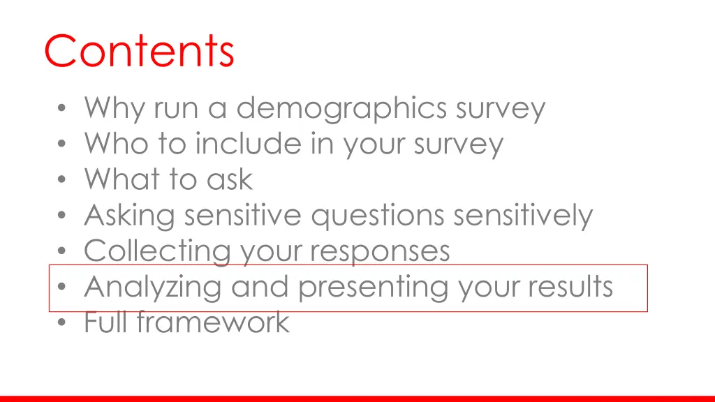 contents why run a demographics survey 5