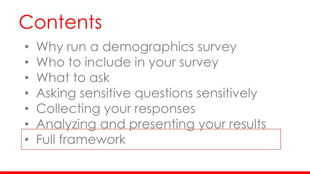 contents why run a demographics survey 6