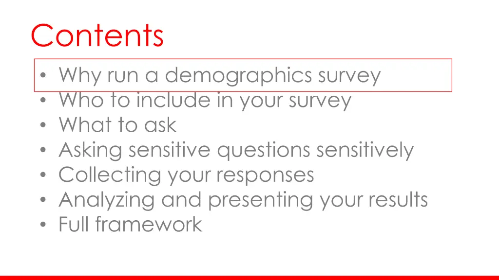 contents why run a demographics survey