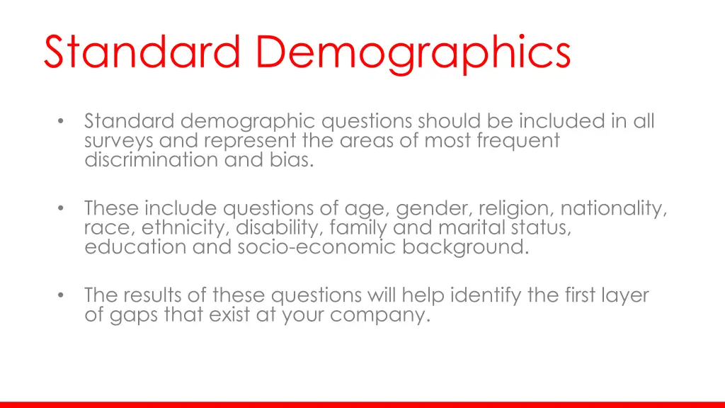 standard demographics