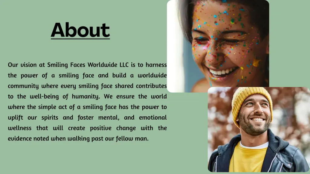 our vision at smiling faces worldwide