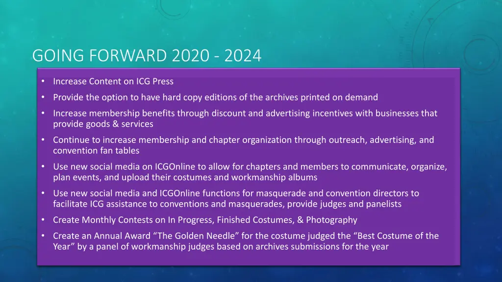 going forward 2020 2024