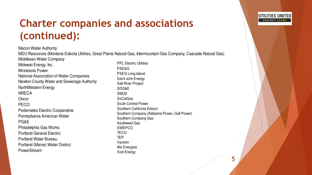 charter companies and associations continued