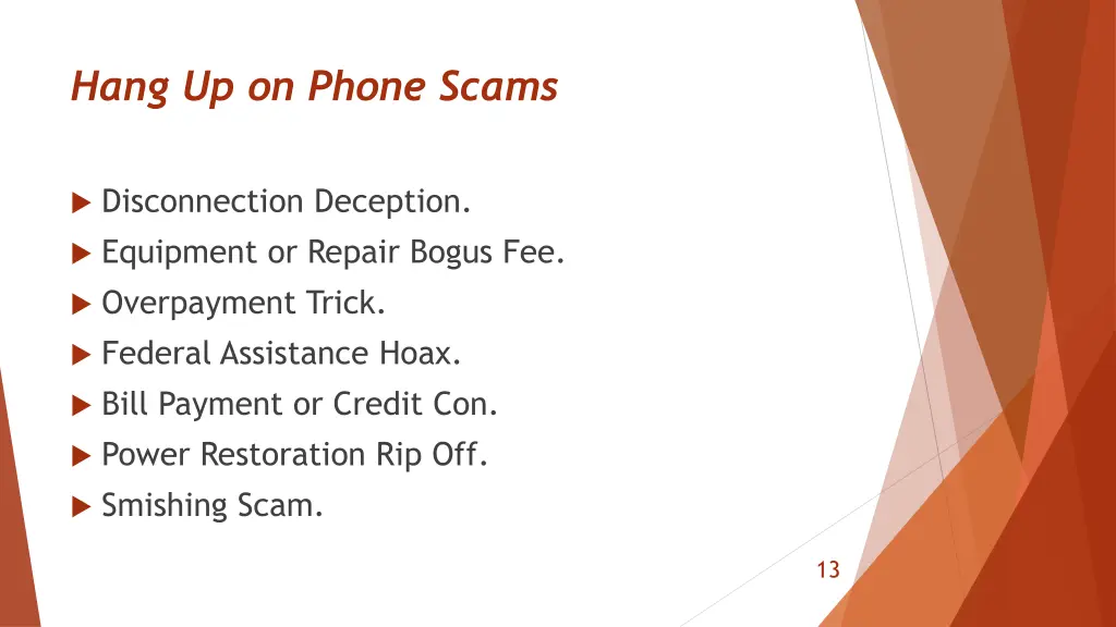 hang up on phone scams