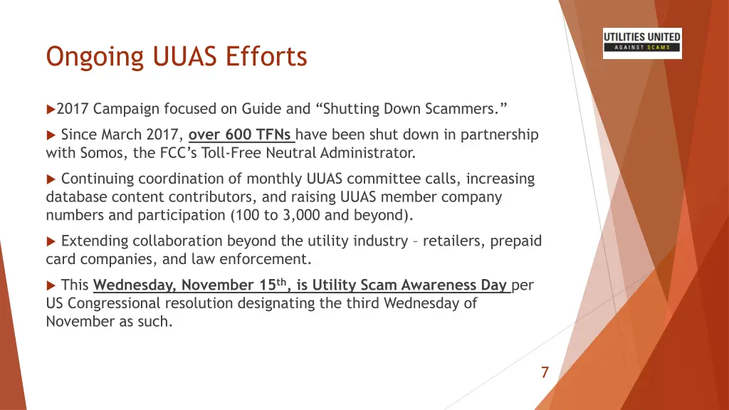 ongoing uuas efforts