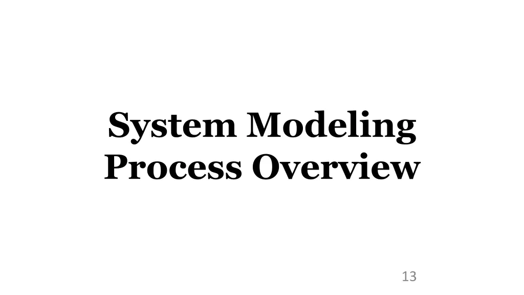 system modeling process overview