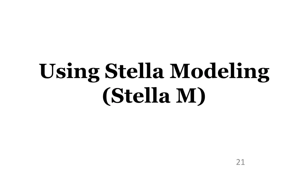 using stella modeling stella m