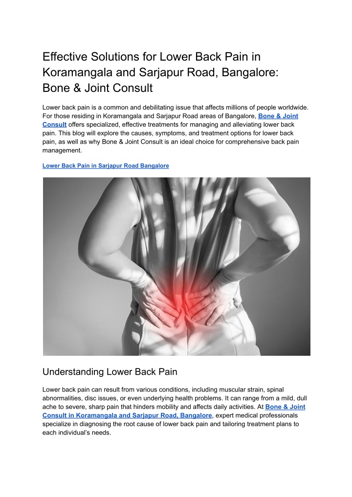 effective solutions for lower back pain