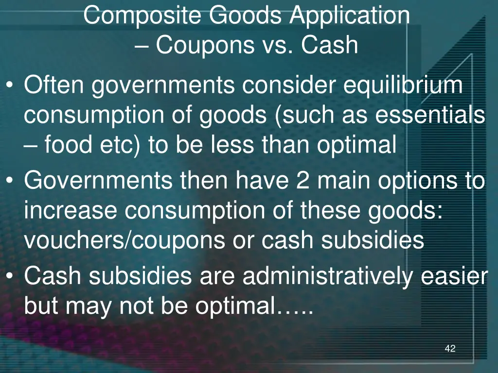 composite goods application coupons vs cash often