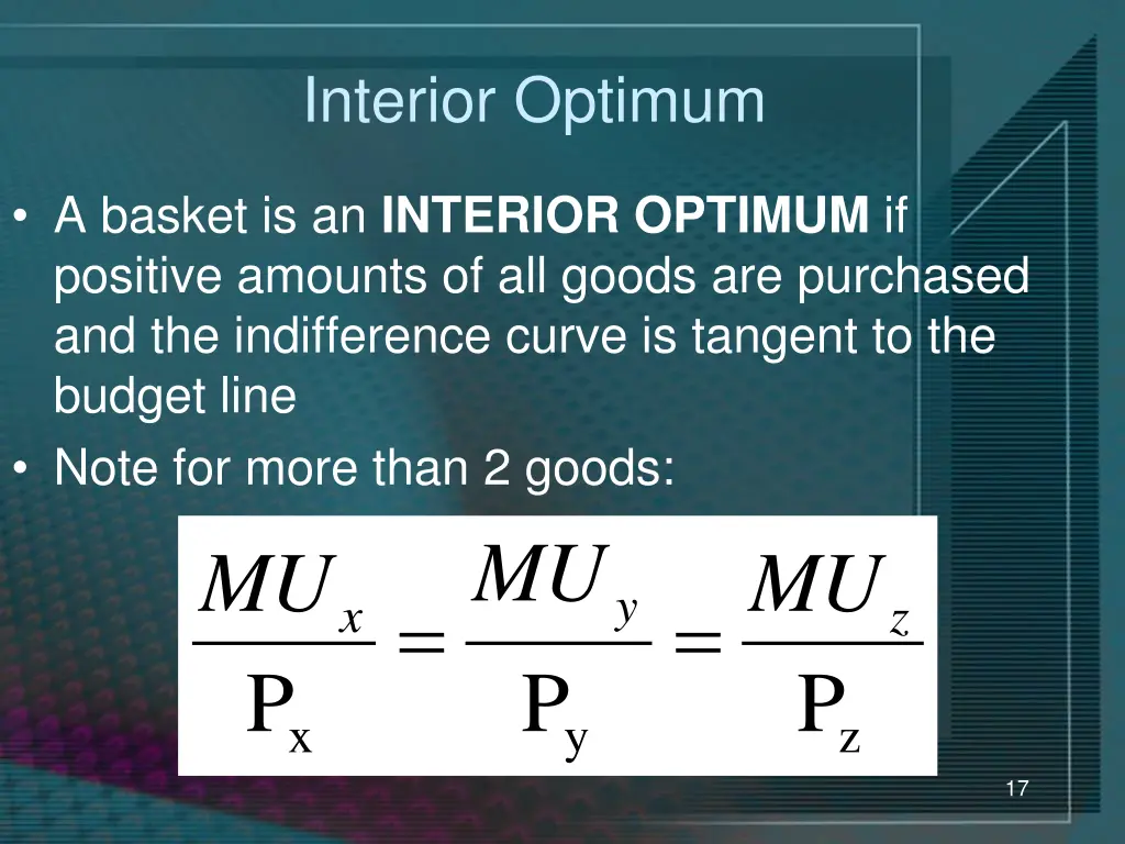 interior optimum