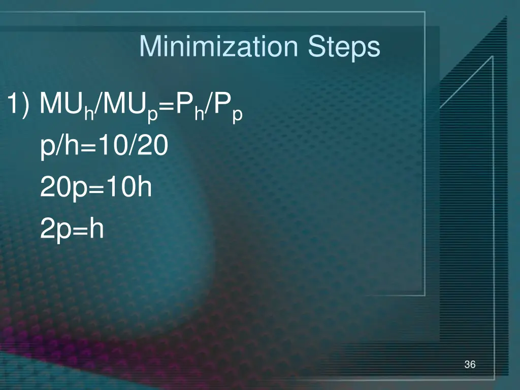 minimization steps 1