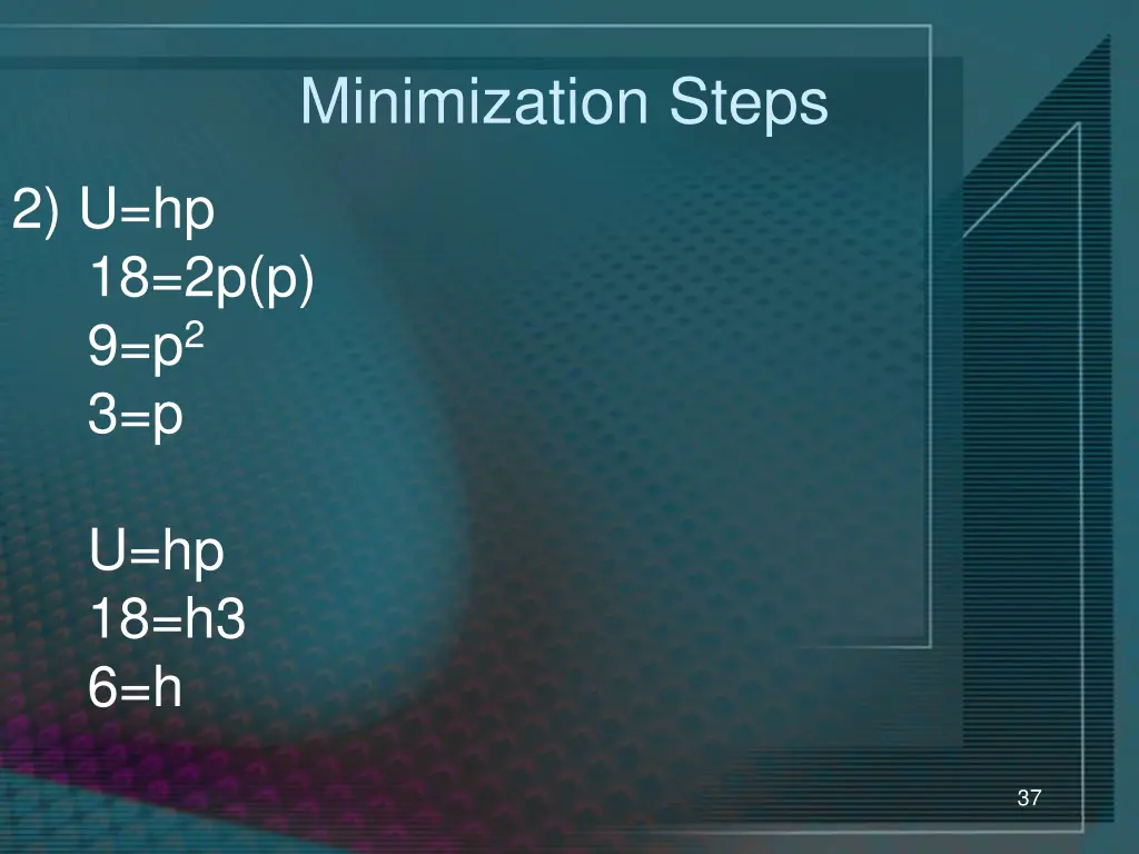 minimization steps 2