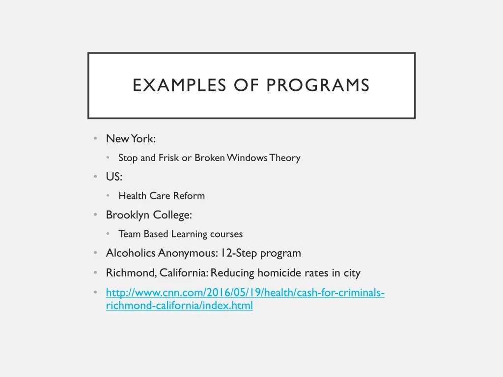 examples of programs