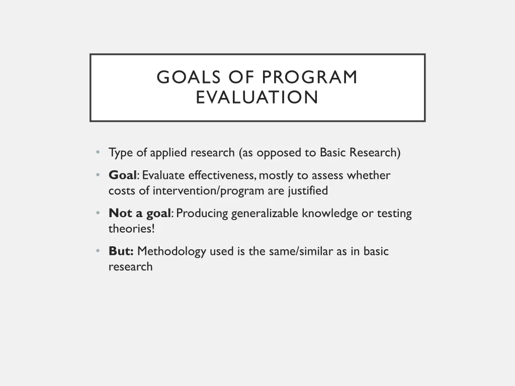 goals of program evaluation