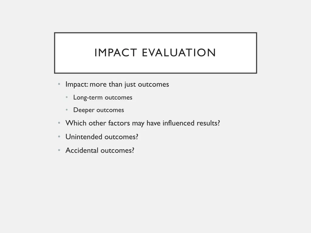 impact evaluation