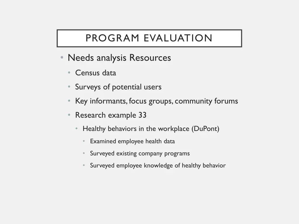 program evaluation