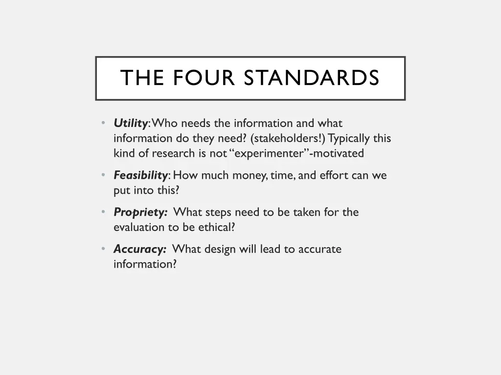 the four standards