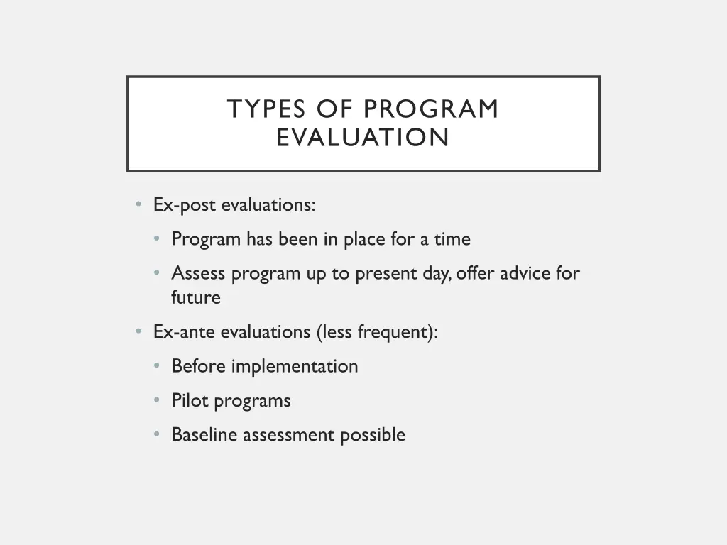 types of program evaluation 1