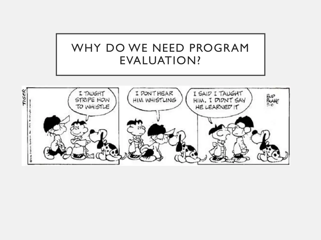 why do we need program evaluation