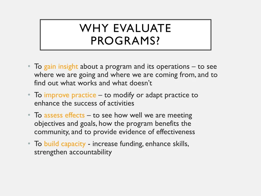 why evaluate programs