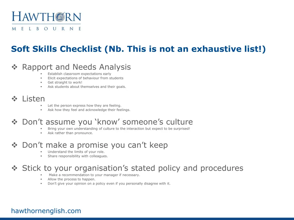 soft skills checklist nb this