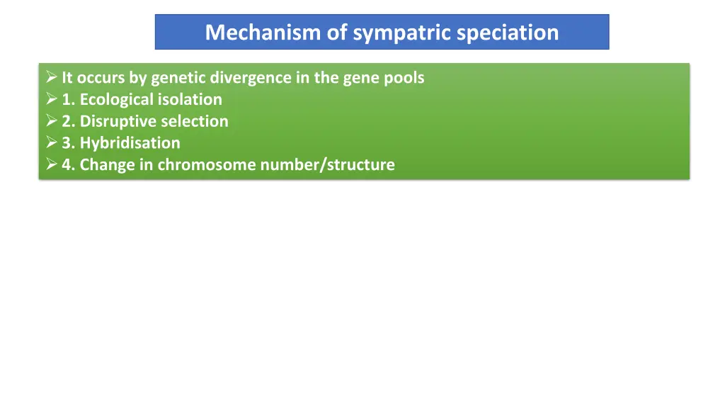 mechanism of sympatric speciation