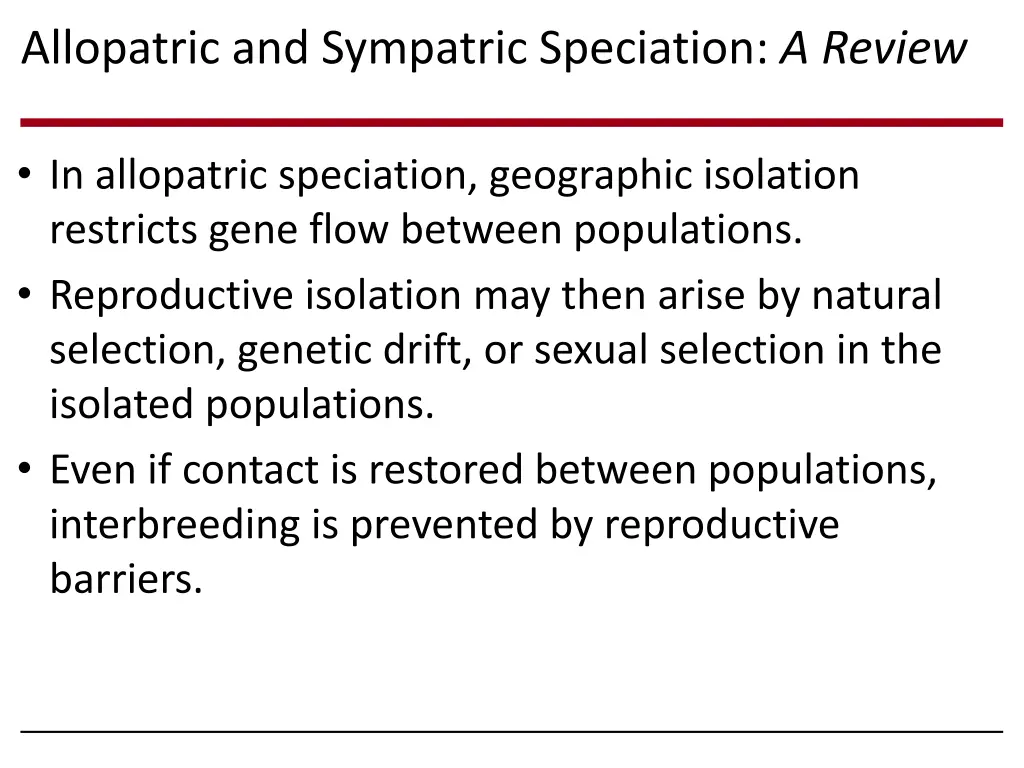 allopatric and sympatric speciation a review