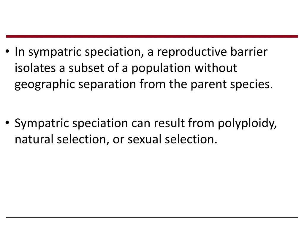 in sympatric speciation a reproductive barrier