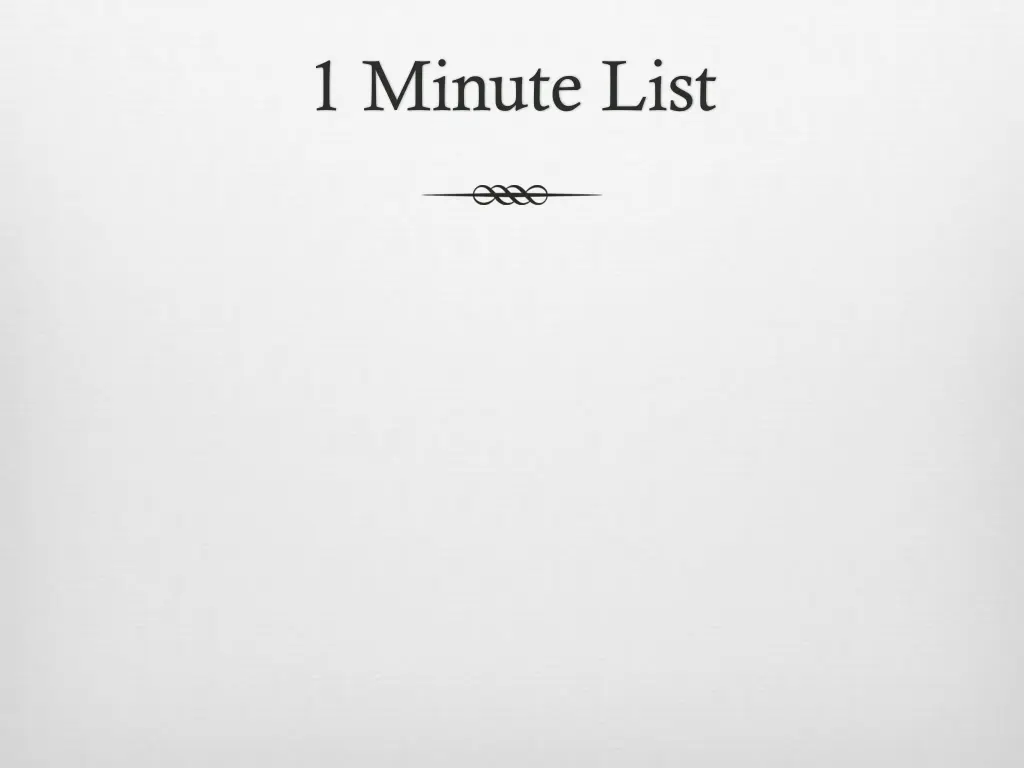 1 minute list