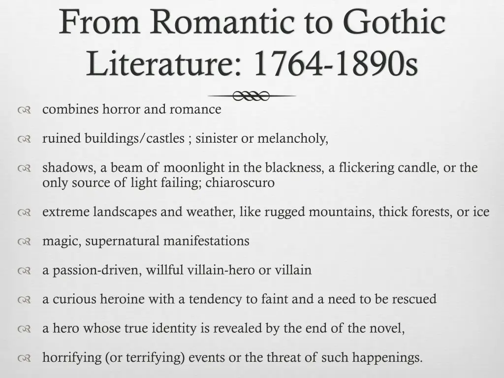 from romantic to gothic literature 1764 1890s