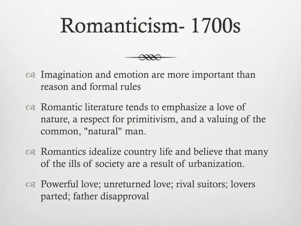 romanticism 1700s