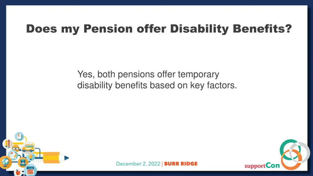 does my pension offer disability benefits