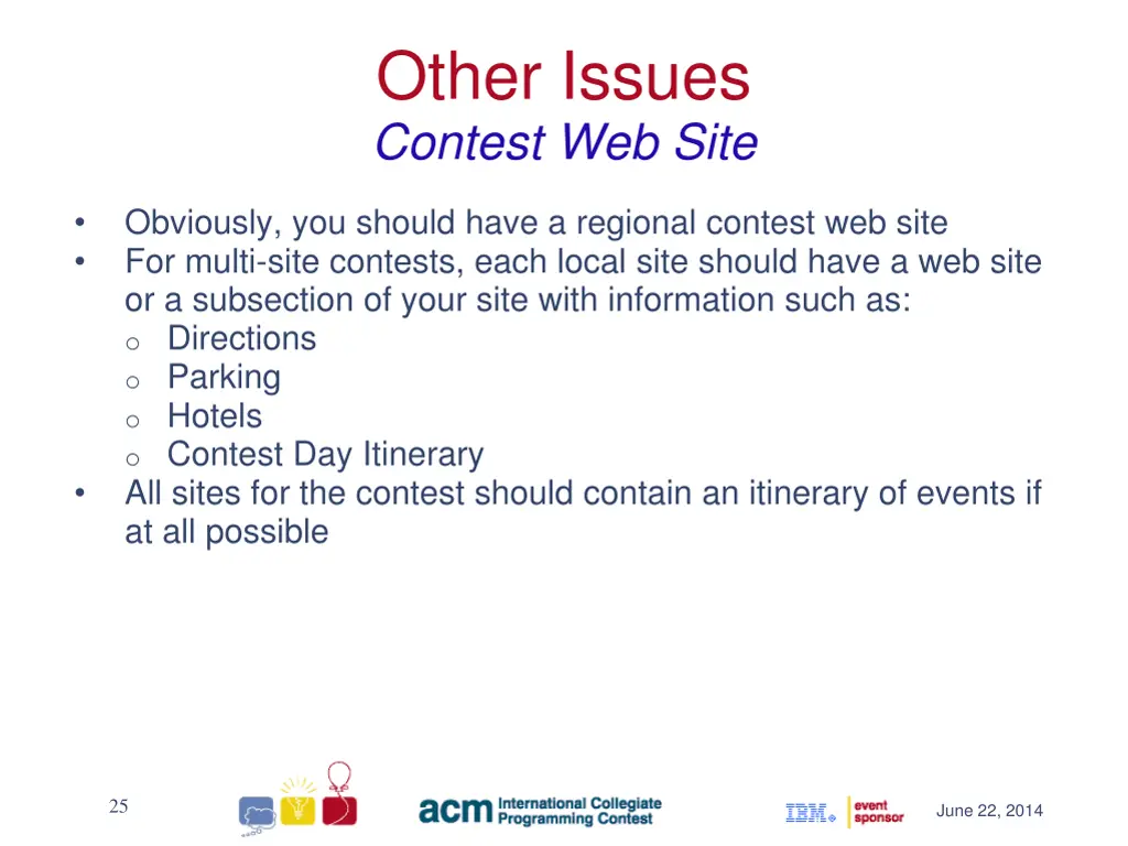 other issues contest web site