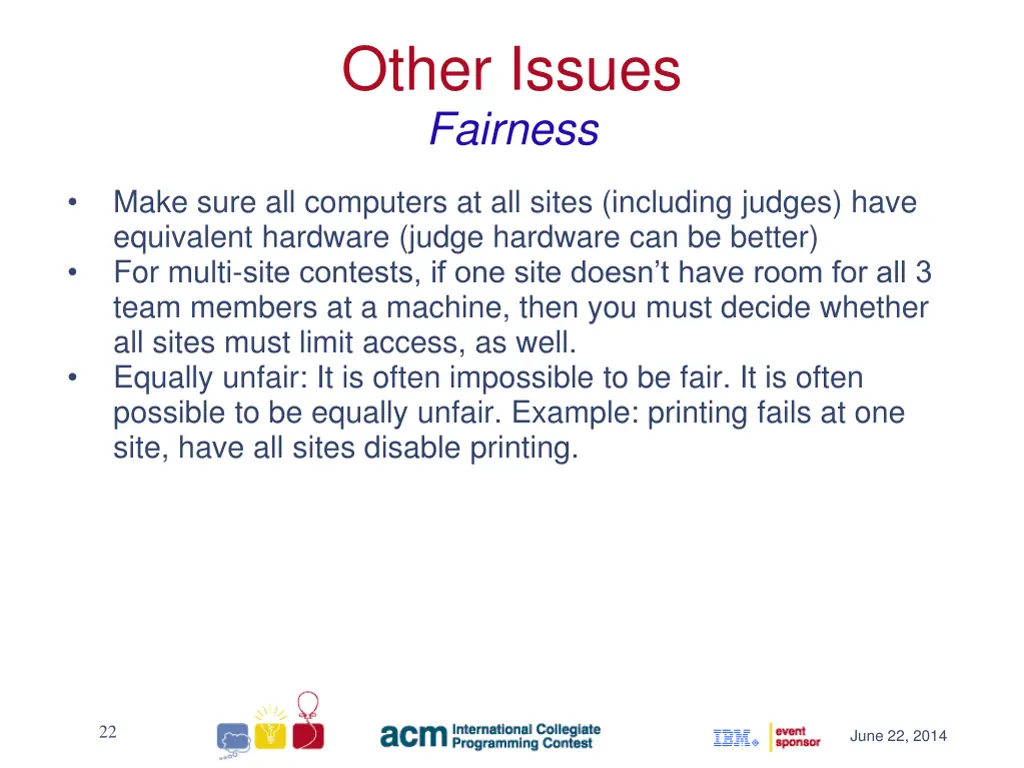 other issues fairness